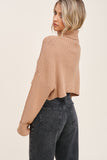 Camel Cropped Knit Sweater