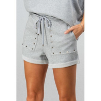 Gray Studded Shorts