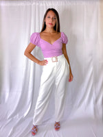 Pearl Belted White Trousers